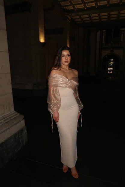 The Lena dress beige pink