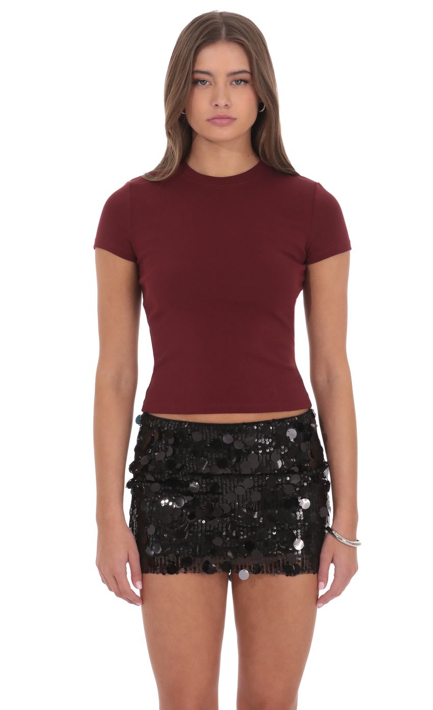 Basic Baby-T in Burgundy