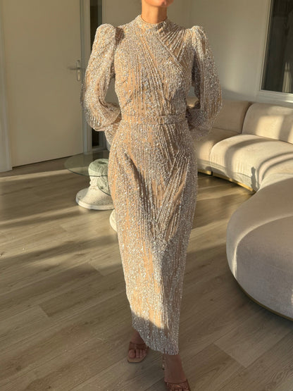 The Aicha dress warm beige