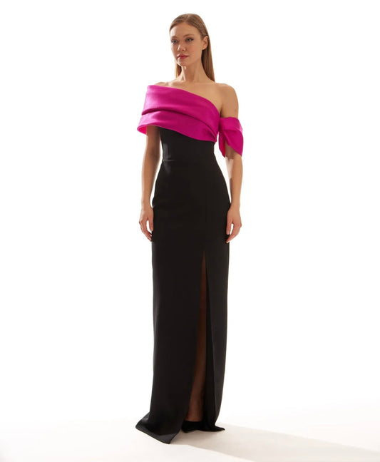 The Dilara dress fushia & black