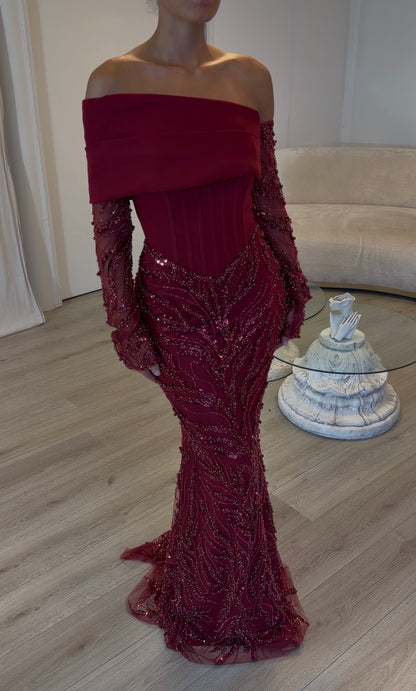 The Aleya dress burgundy COMING SOON