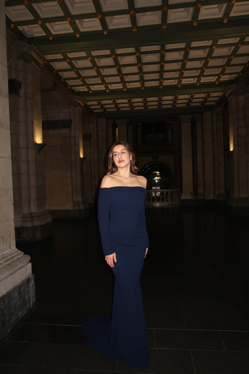 The Mihra dress navy blue