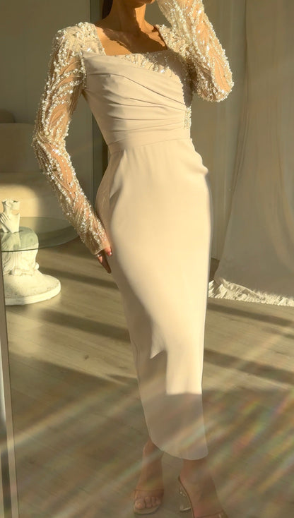 The Evona midi dress beige