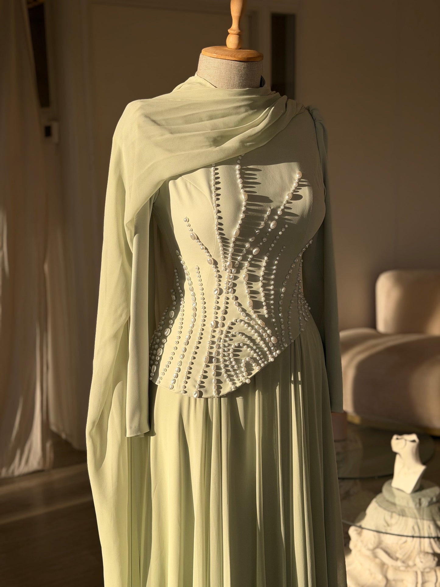 The Camellia dress mint