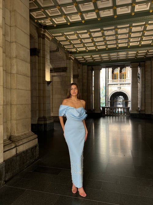 The Bloom dress blue
