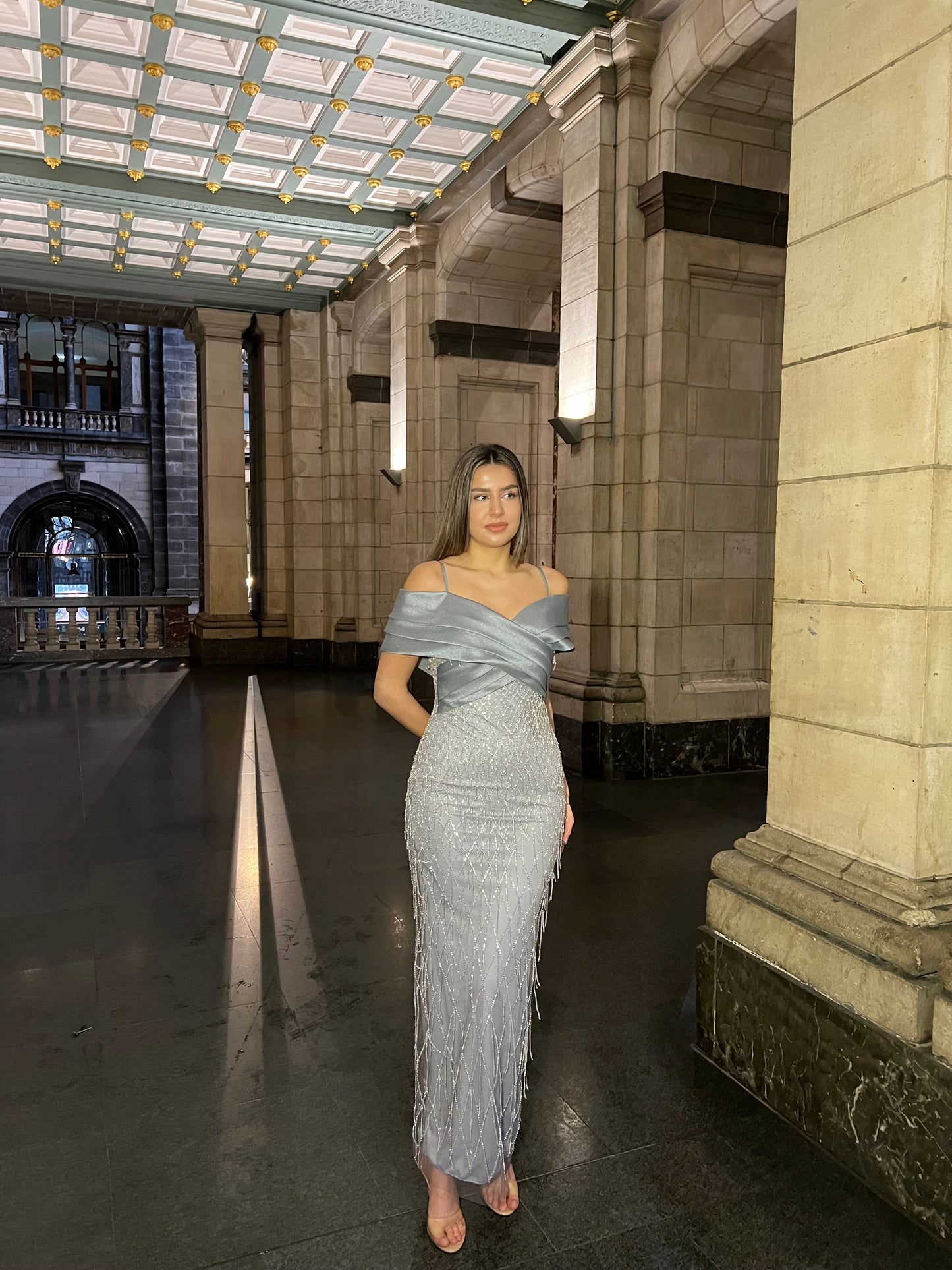 The Delina dress grey