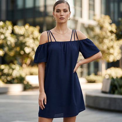 👗 Women's Elegant Solid Color Mini Dress