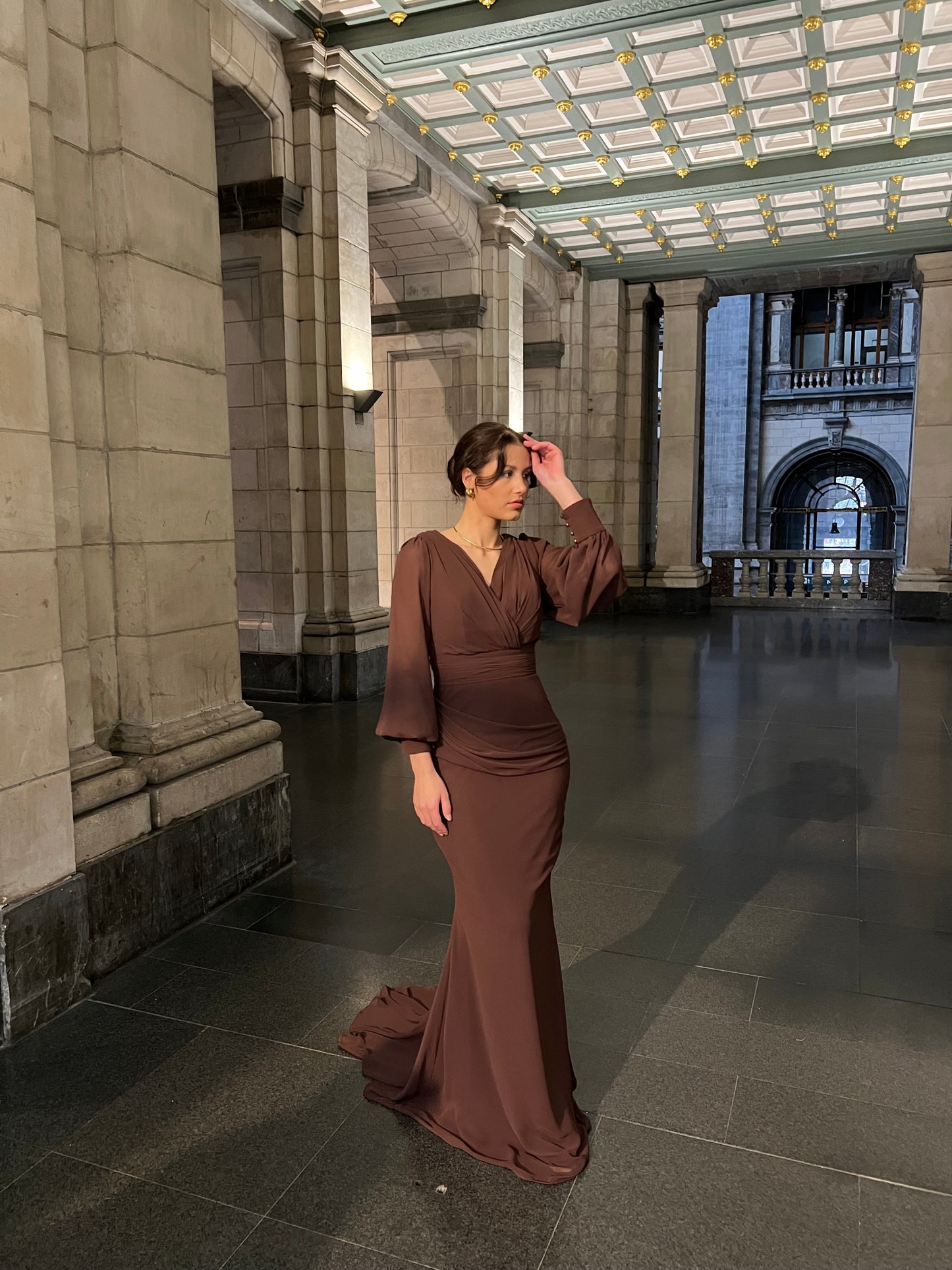 The Sevda dress brown