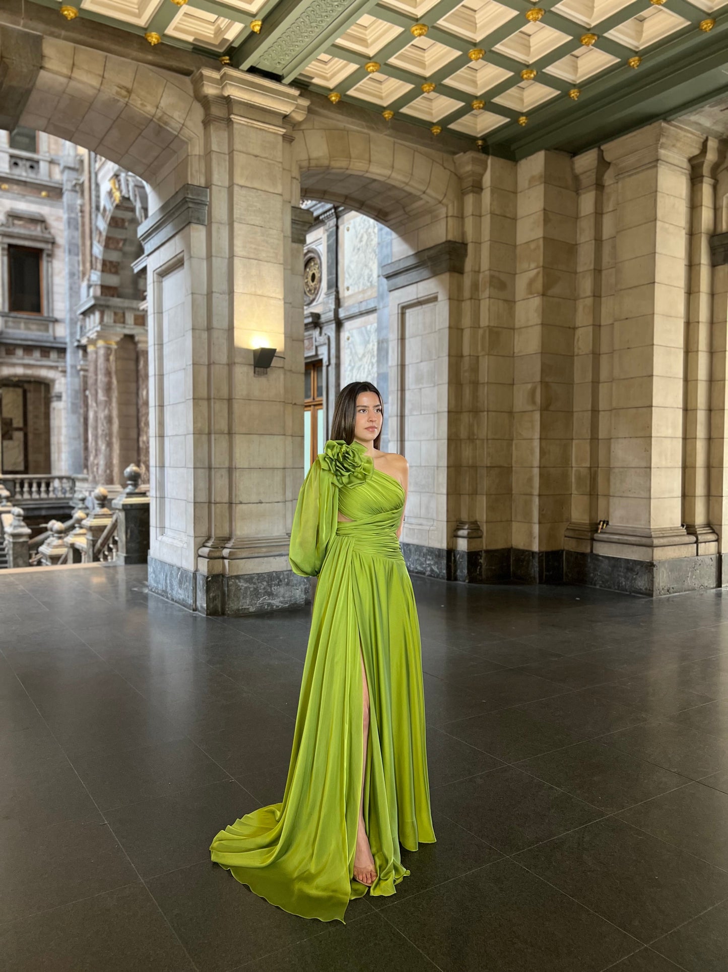 The Hira dress green