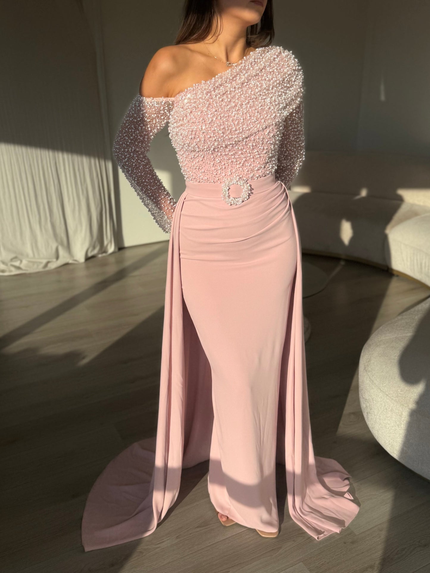 The Defne dress soft pink