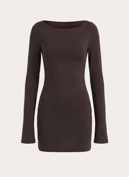 Alonna Mini Dress - Chocolate Fudge