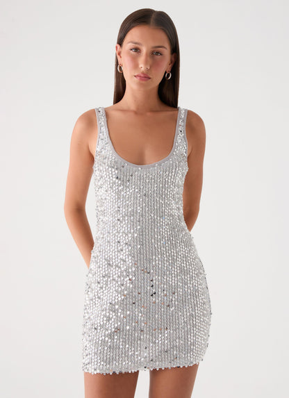 Alula Sequin Mini Dress - Silver