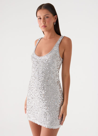 Alula Sequin Mini Dress - Silver