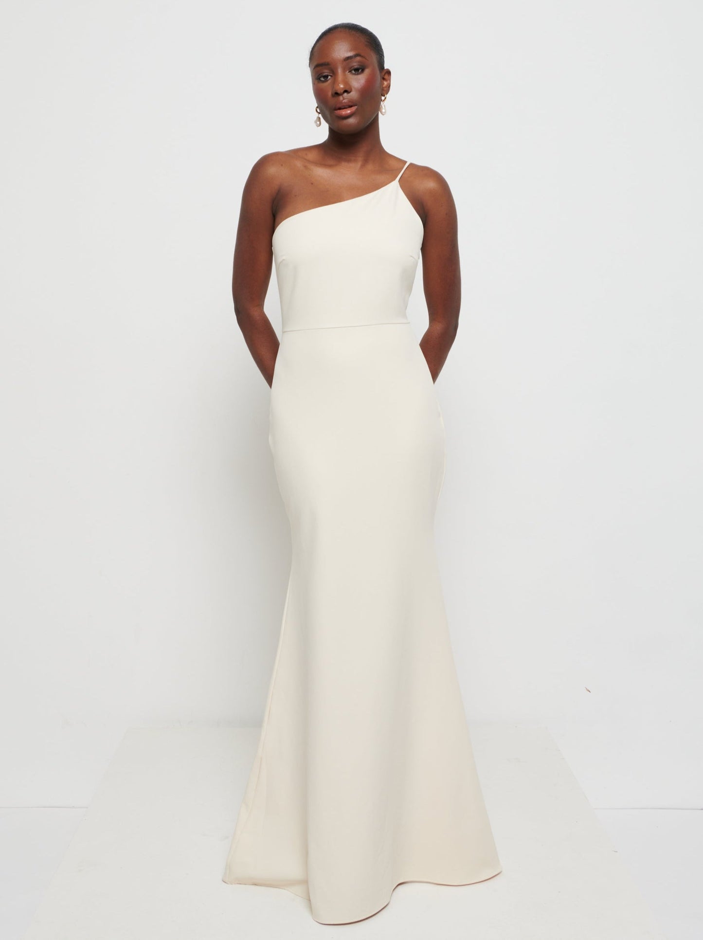 Amelia Crepe Maxi Bridesmaid Dress - Champagne