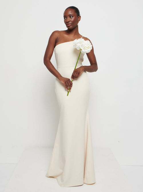 Amelia Crepe Maxi Bridesmaid Dress - Champagne