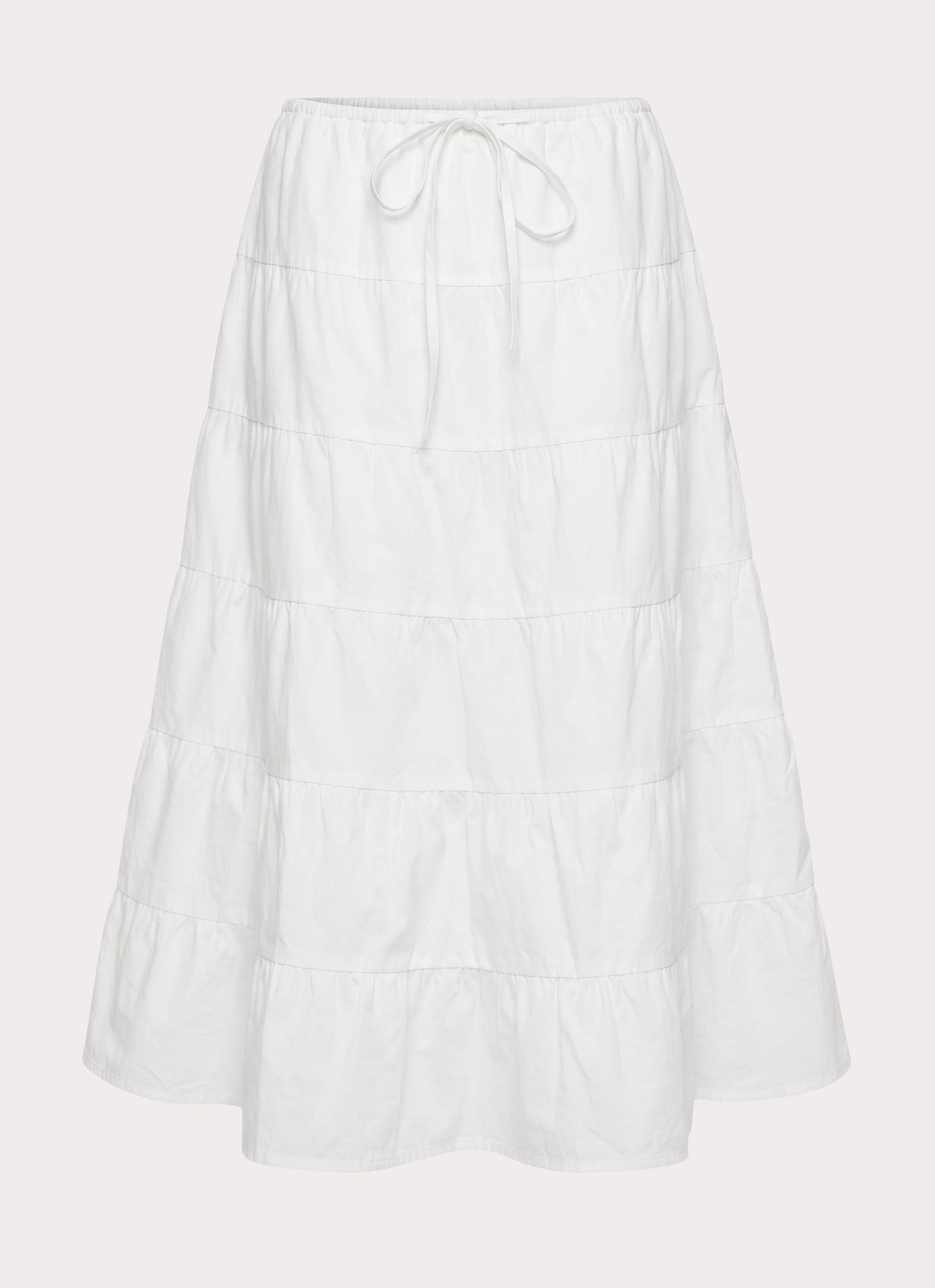 Aphira Tiered Midi Skirt - White