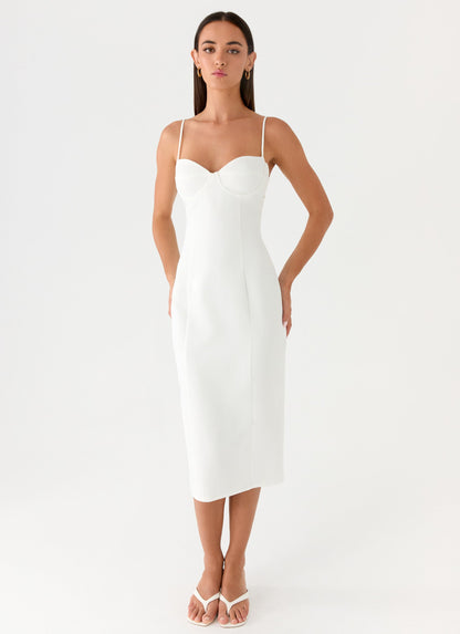 Asling Bustier Midi Dress - White