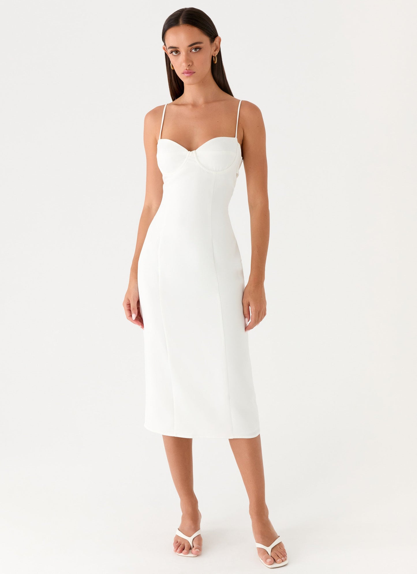 Asling Bustier Midi Dress - White