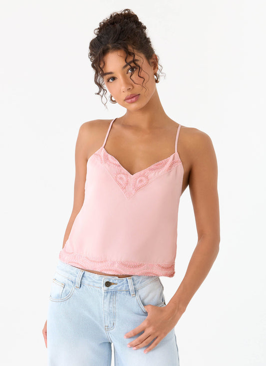 Avania Beaded Top - Pink