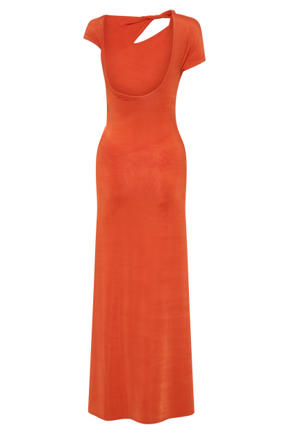 Kaida Slinky Maxi Dress With Hardware - Burnt Orange