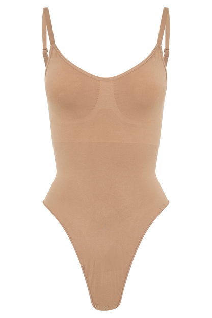 Alyssa Backless Shapewear Bodysuit - Latte