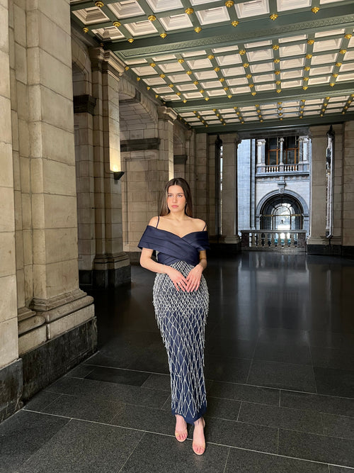 The Delina dress dark blue