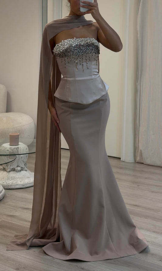 The Areya dress rose beige