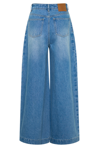 Bobby Oversized Jean With Front Pleat - Summer Blue