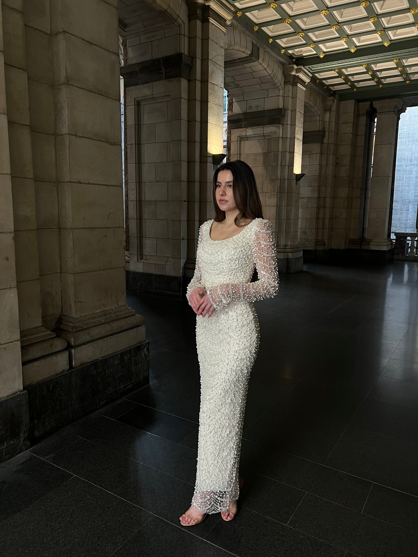 The Azra dress beige