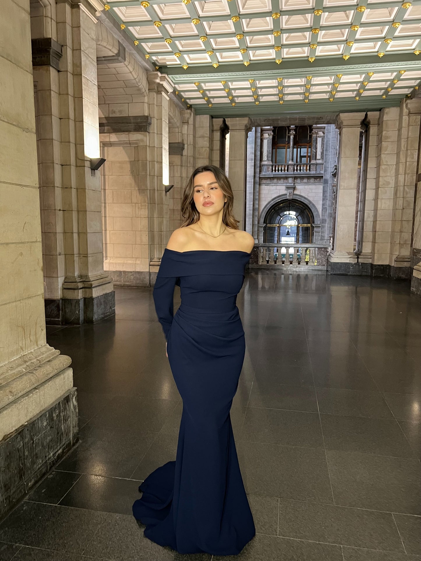 The Mihra dress navy blue