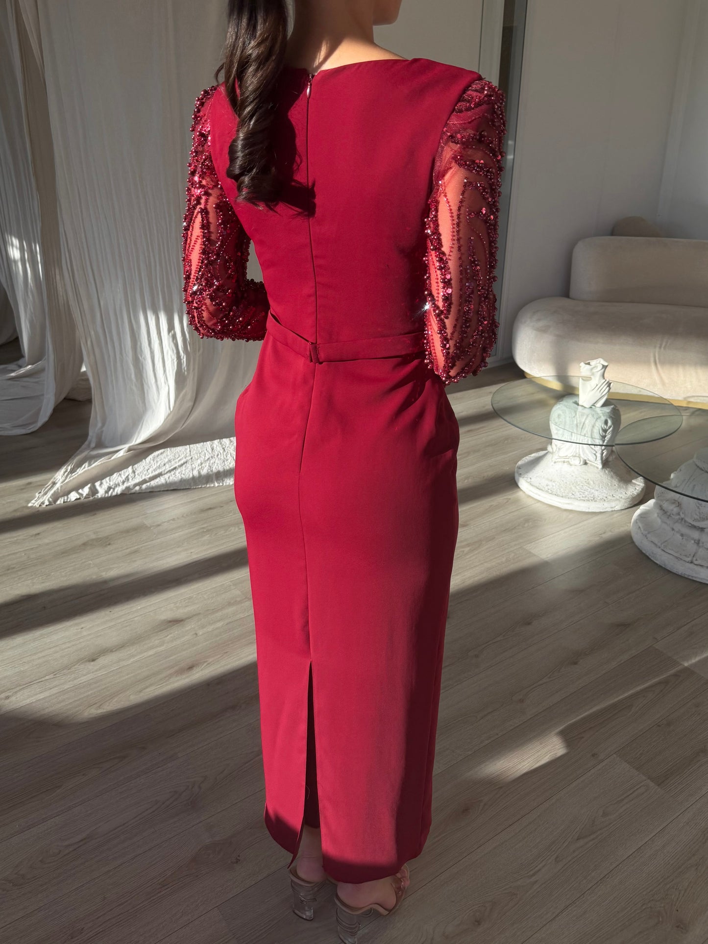 The Evona midi dress burgundy