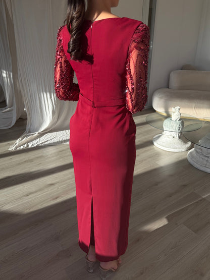 The Evona midi dress burgundy