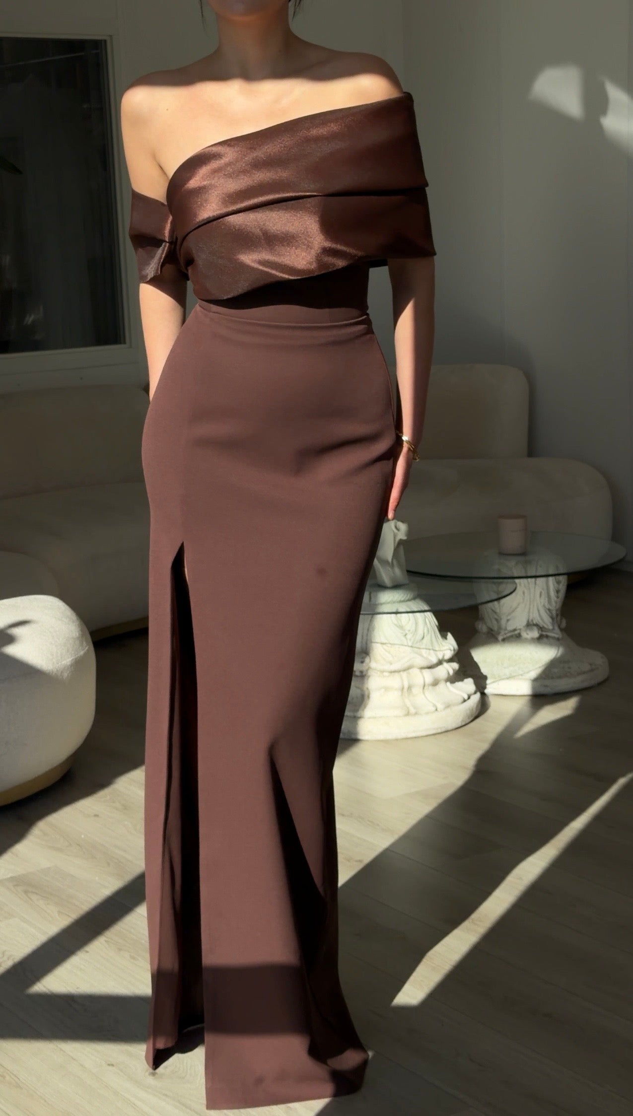 The Dilara dress brown