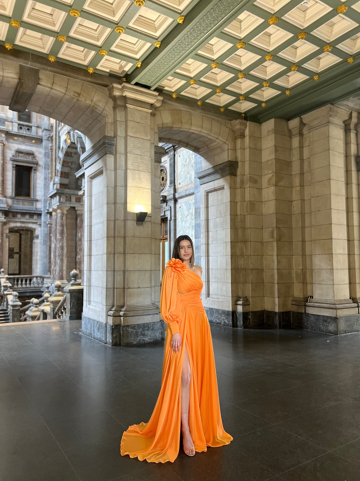 The Hira dress orange