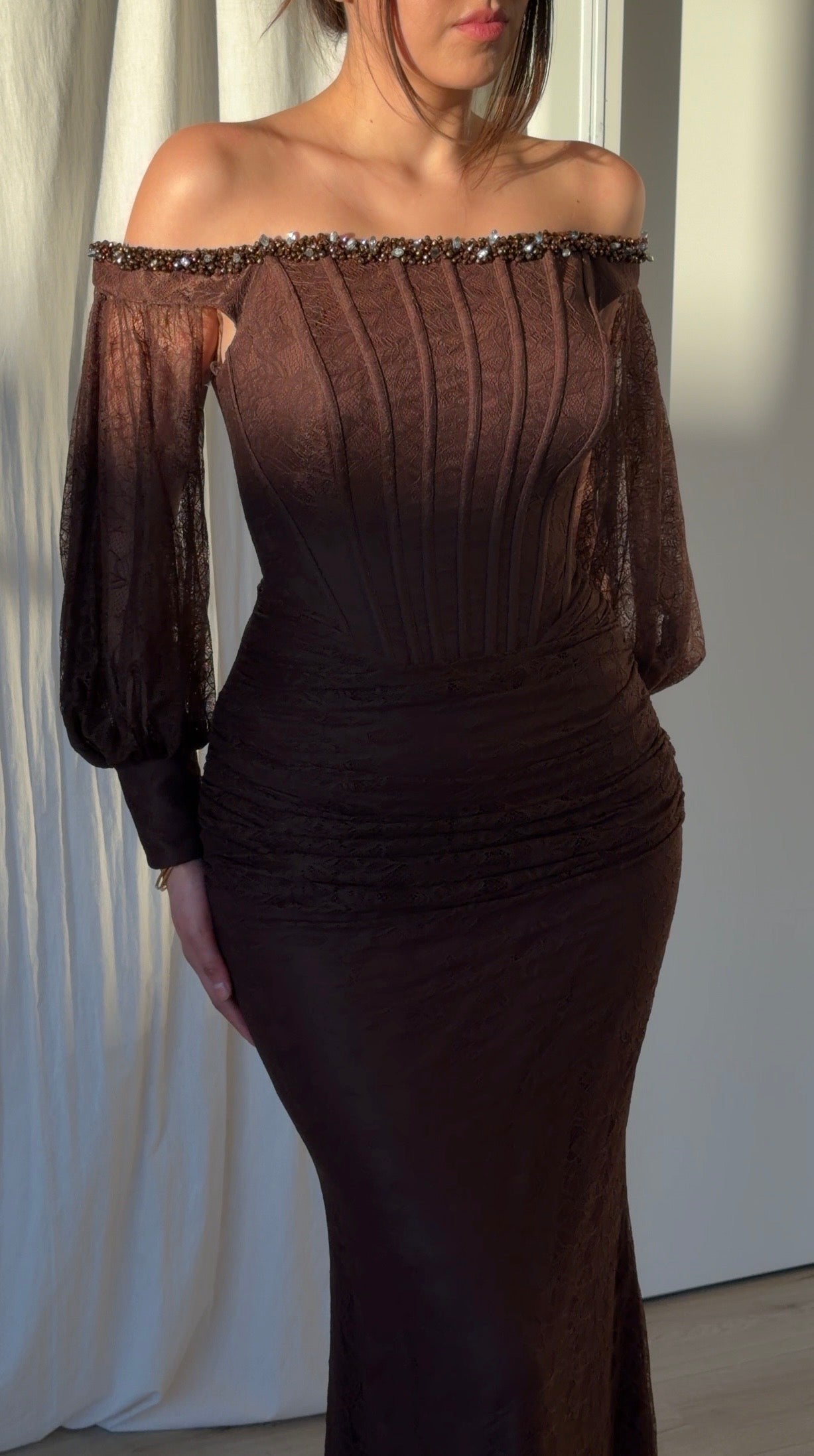 The Zafira dress brown