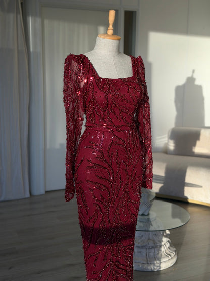 The Elvina dress burgundy