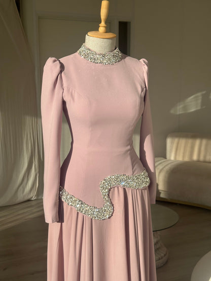 The Daisy dress dusty pink
