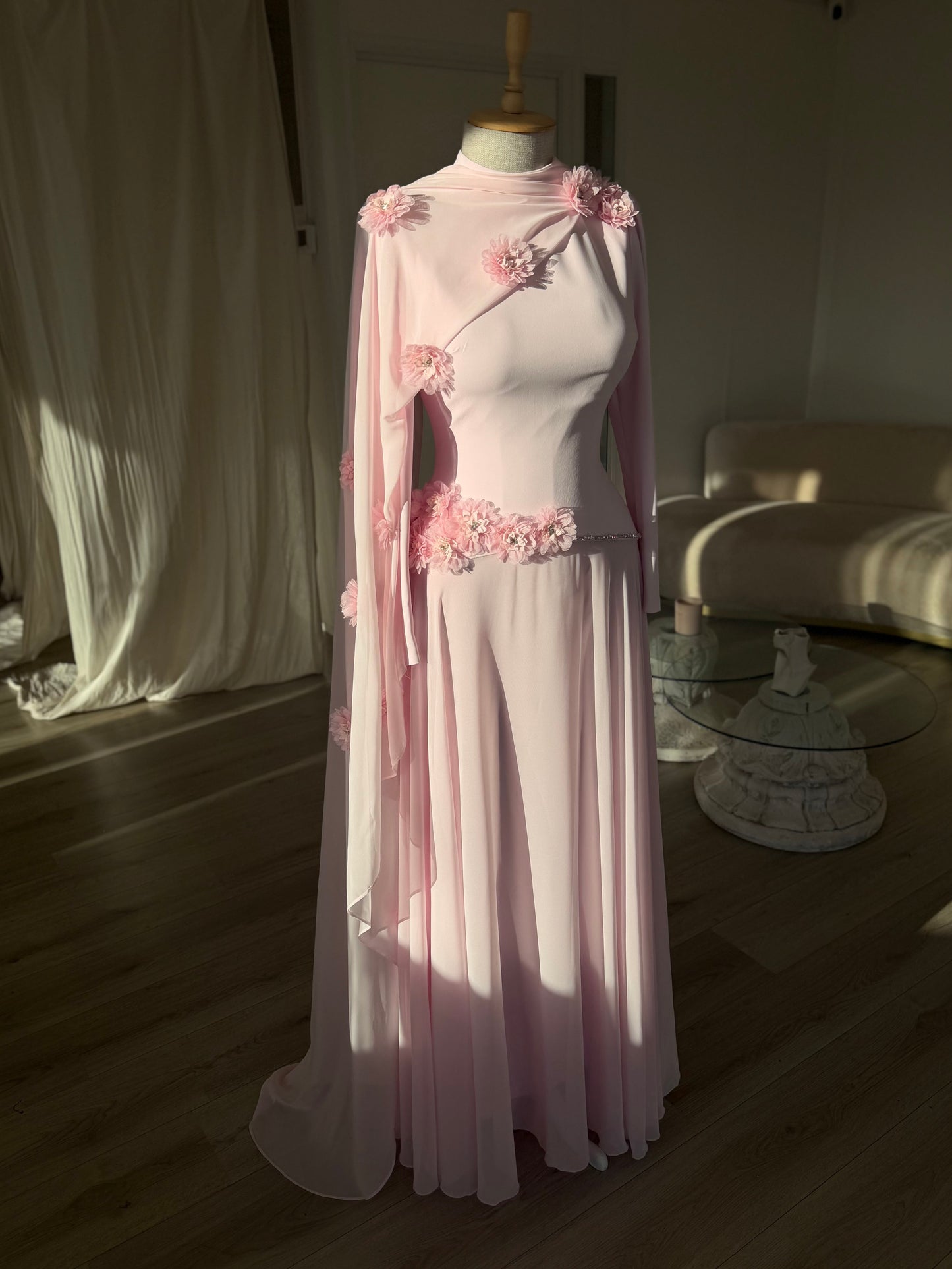 The Peony dress soft pink