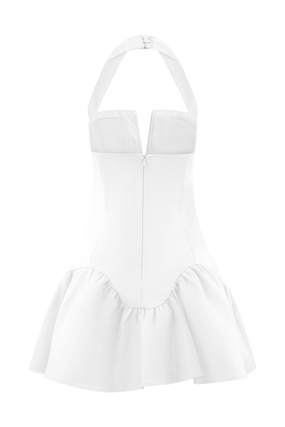 Calipso Halter Mini Dress - White