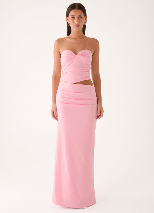 Carella Strapless Maxi Dress - Pink