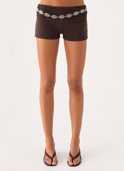 Coma Belt Low Rise Shorts - Chocolate