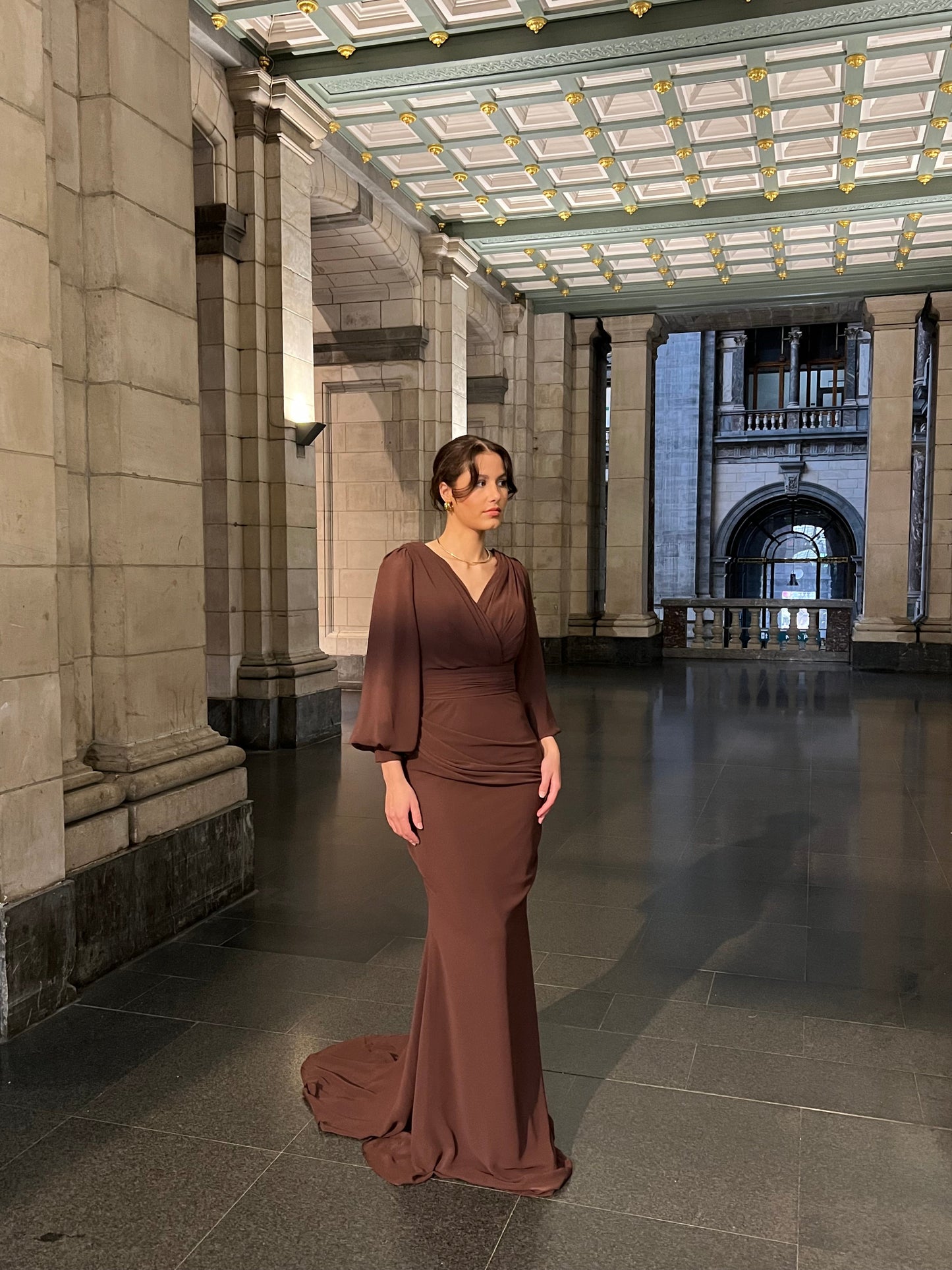The Sevda dress brown