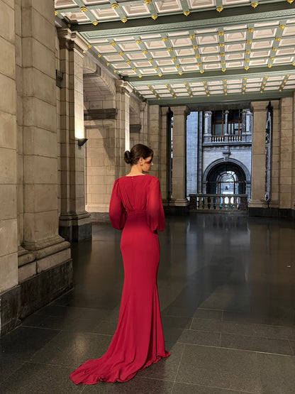 The Sevda dress burgundy