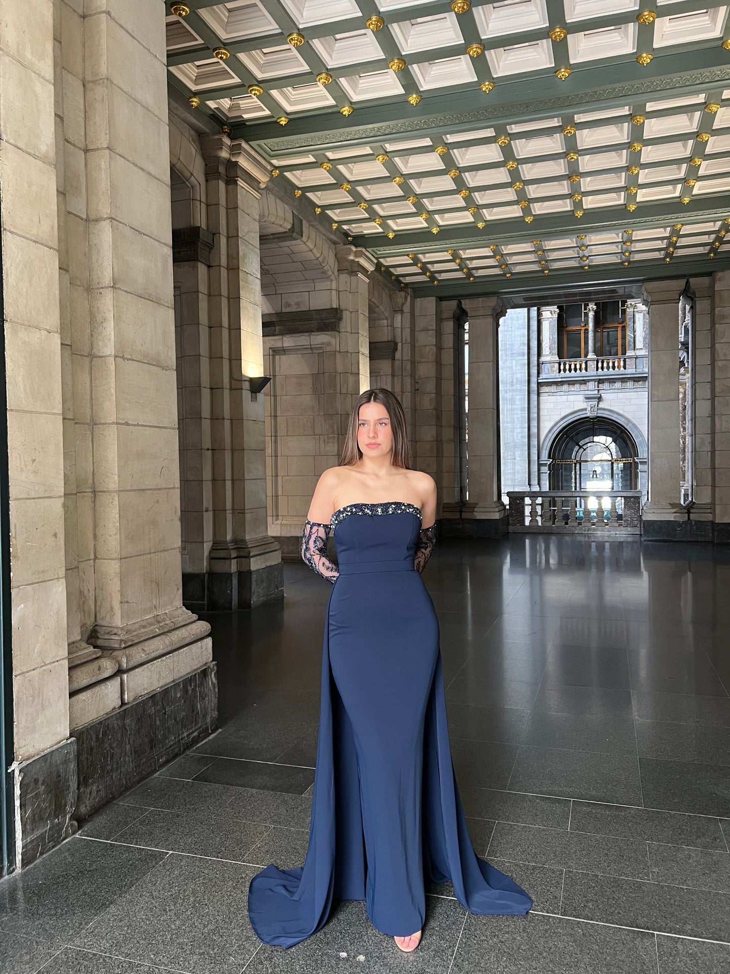 The Ariel dress navy blue
