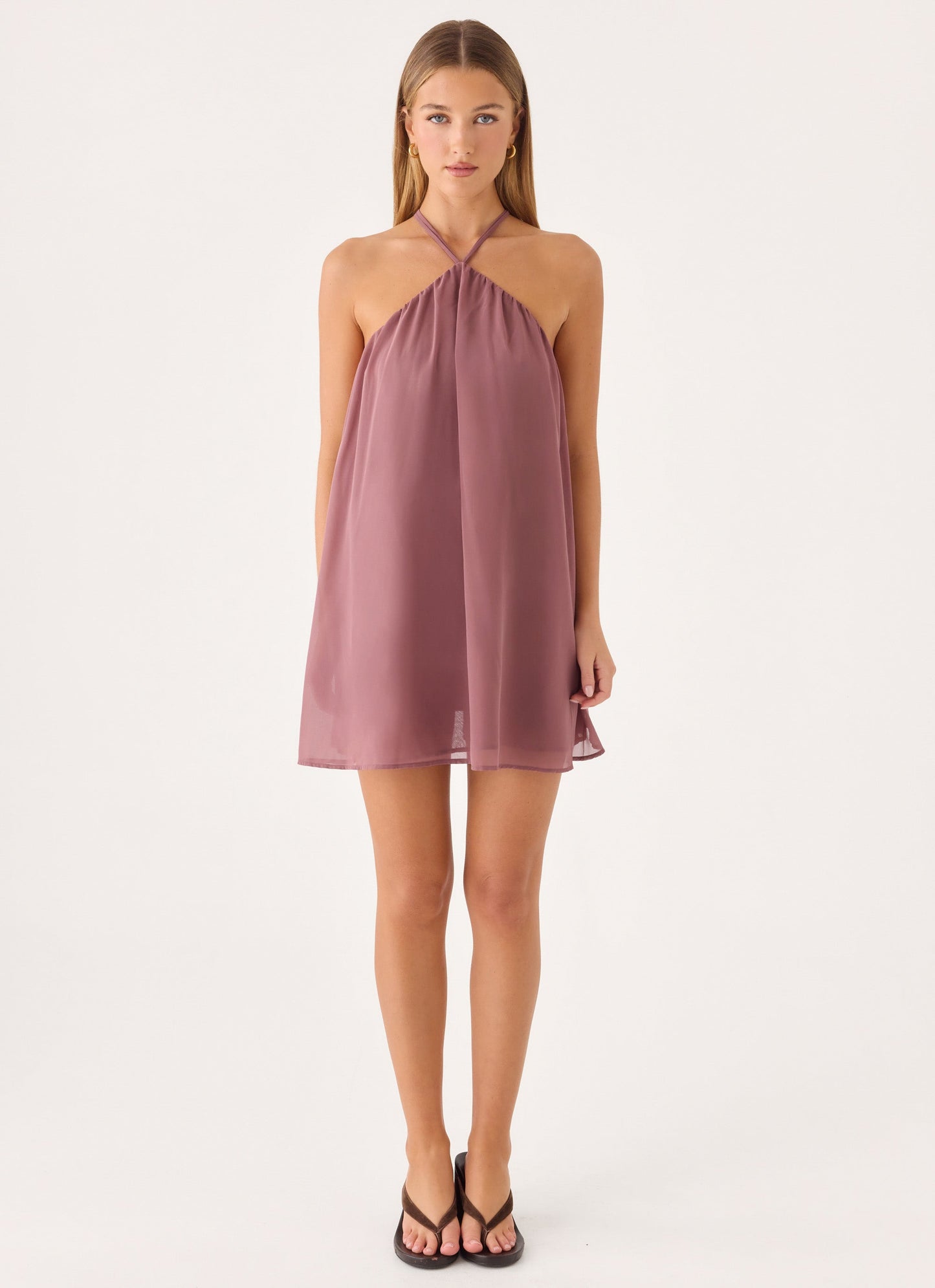 Donar Mini Dress - Mocha Mousse