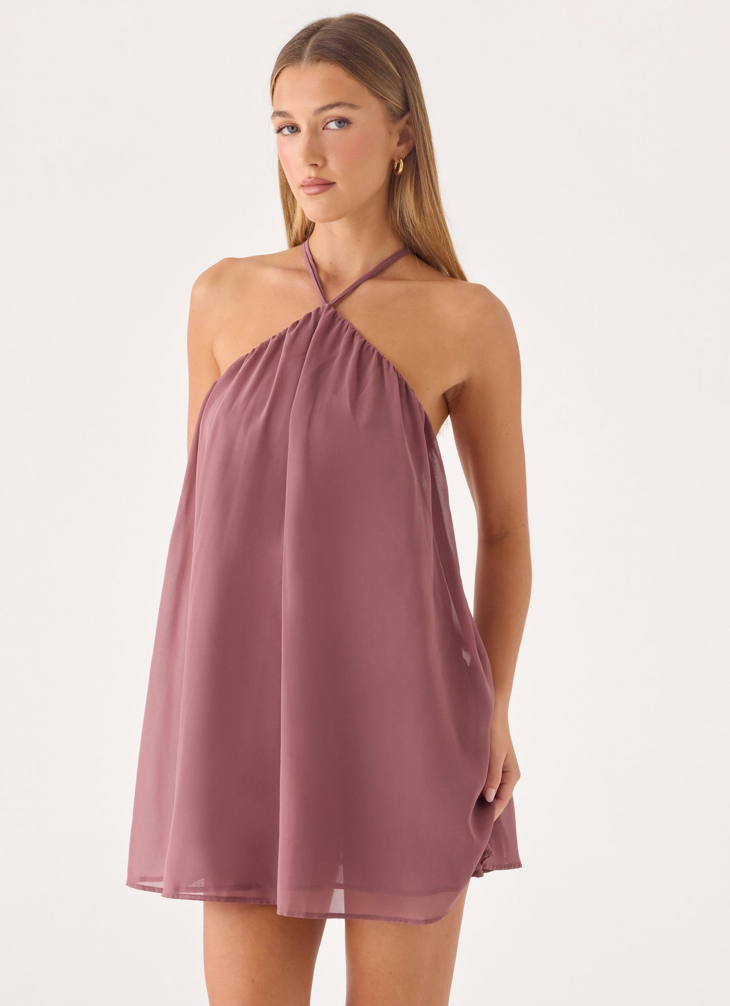 Donar Mini Dress - Mocha Mousse