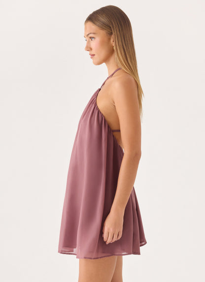 Donar Mini Dress - Mocha Mousse