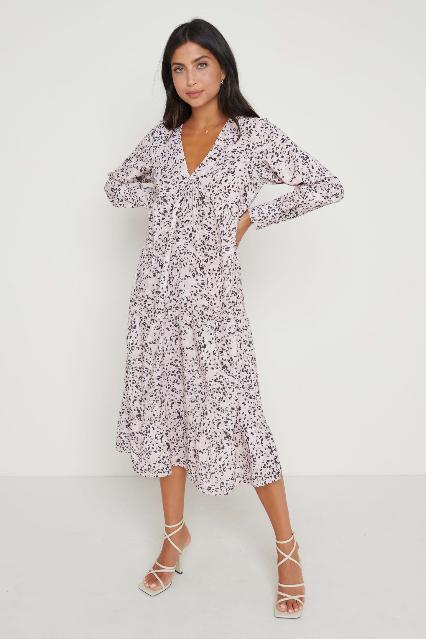 Dotty Day Dress - Pink Leopard
