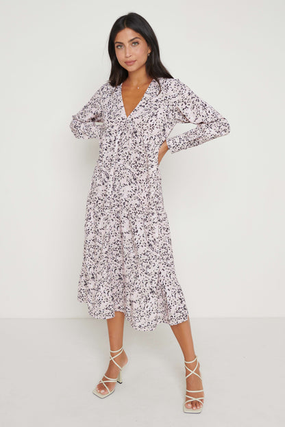 Dotty Day Dress - Pink Leopard