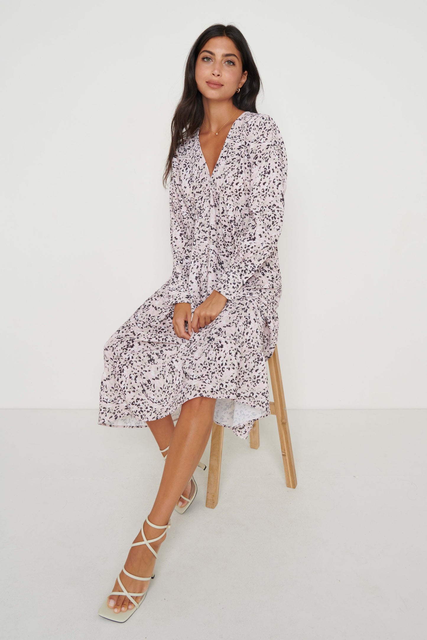 Dotty Day Dress - Pink Leopard
